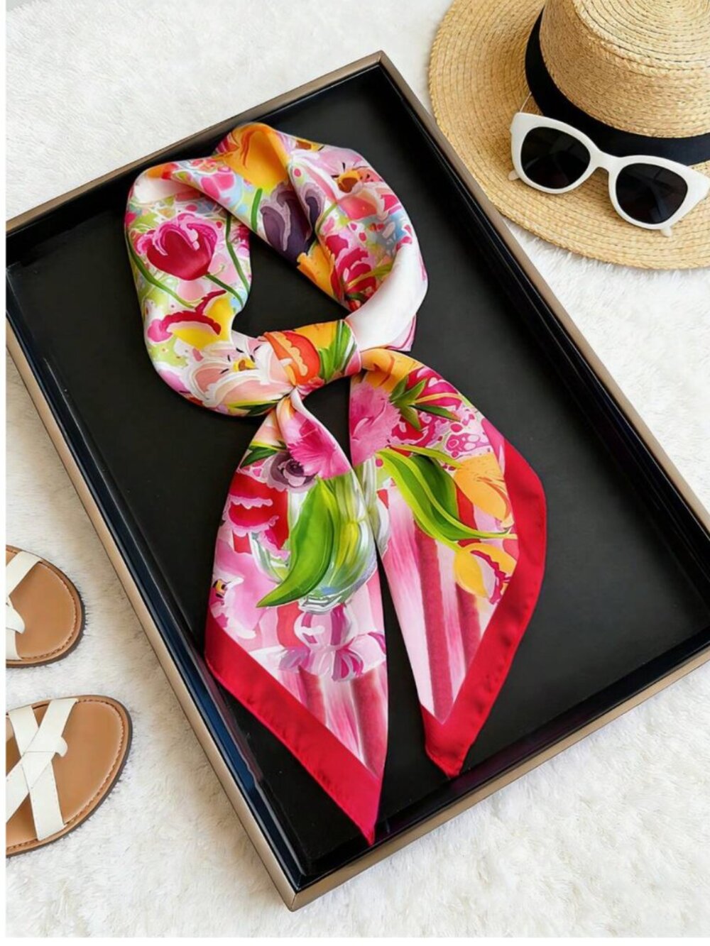 Summery Silk Scarf - Super Chic - Picture 2 of 8